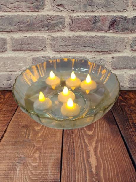 JAINFAM Water Floating LED Plastic Tea Lights for Home Decor, Multipurpose, FLAMELESS, Waterproof Electric Candles Candle