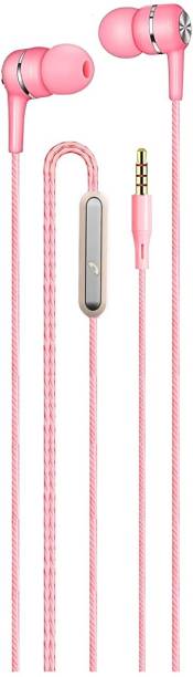 S.P.N Cute Trending Headphones Pink Color Earphones Wit...