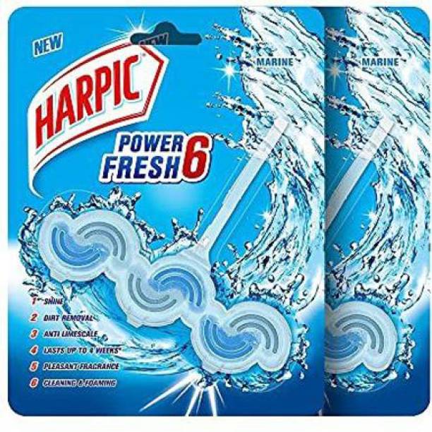 Harpic Power Fresh 6 Toilet Cleaner Rim Block, Marine S...