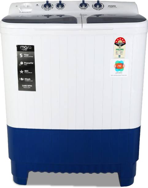 MarQ by Flipkart 8.5 kg 5 Star Rating Semi Automatic Top Load White, Blue
