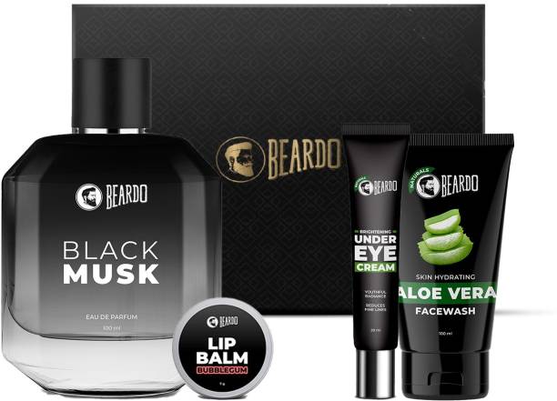 BEARDO Special Face Care with Perfume (BlacK Musk Perfume,Lip Balm,Under Eye Cream,Alovera Facewash)