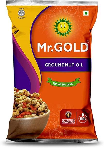 Mr. Gold Groundnut Oil Pouch,1L Groundnut Oil Pouch