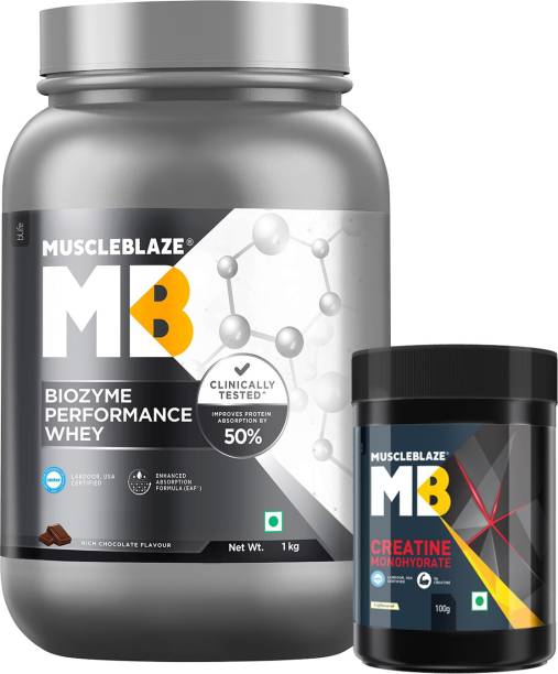 MUSCLEBLAZE Biozyme Performance Whey, Labdoor USA Certified with Creatine Monohydrate Whey Protein