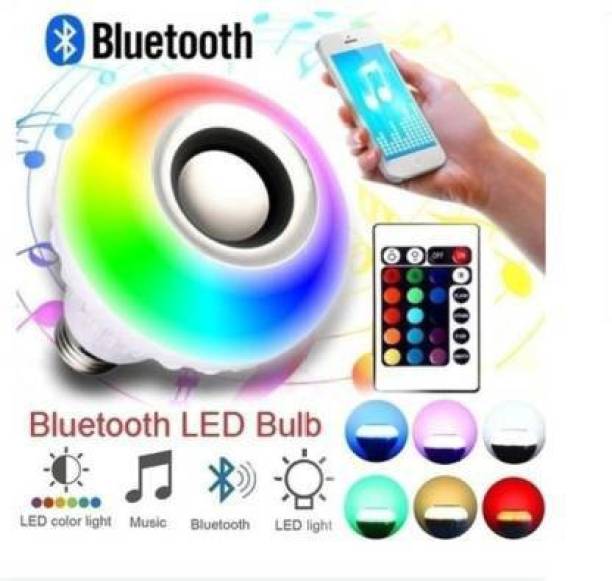 Ezaj Bluetooth Light Bulb with Speaker, Smart LED Music Play Bulb with 24 Keys Remote Control 12W Power E26 Base Changing Color Lamp for Bar Decoration, Home, KTV,Party, Restaurant Smart Bulb Smart Bulb