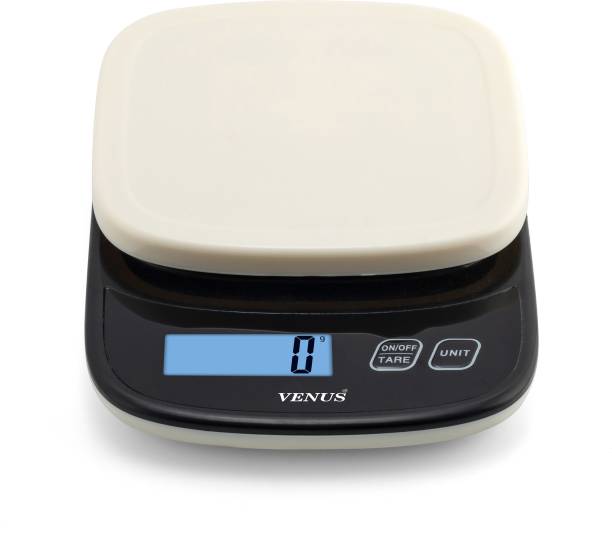 Venus Digital Kitchen Weighing Scale & Food Weight Machine for Health, Fitness, Home Baking & Cooking Scale, 2 Year Warranty & Battery Included (With Bowl) Weighing Scale