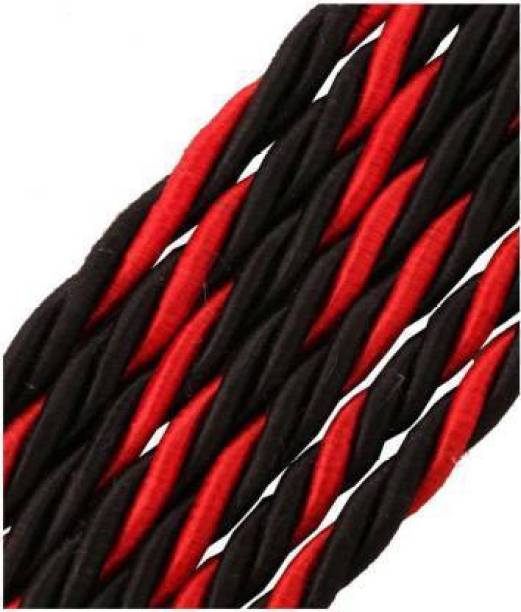 KLOUT Rope for Leg Guard for All Bikes (Red/Black) Long Rope FOR Bike Crash Guard (Bajaj, Hero, Honda, JAWA, Royal Enfield, Suzuki, TVS) (Red Black, 28 Meter) Bike Crash Guard Rope in dual color