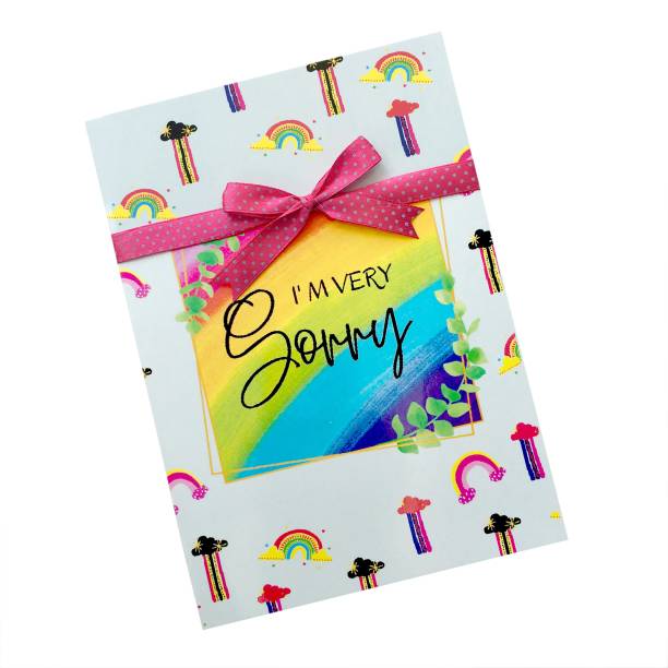 Gaurangi Rainbow Theme Sorry Card For Friend/ Girlfriend/ Boyfriend/ Husband/ Wife Greeting Card