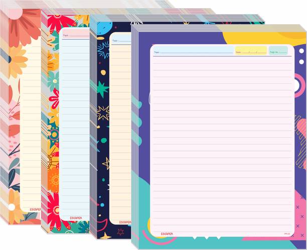 ESCAPER Designer Ruled A4 70 gsm Project Paper