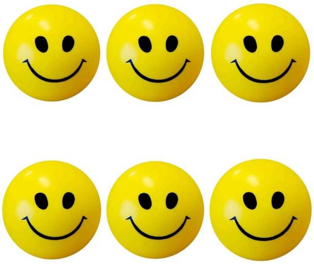 Style Mania Stress Reliver Cute Funny Emoji Smiley Ball (Six Balls)  - 3 inch