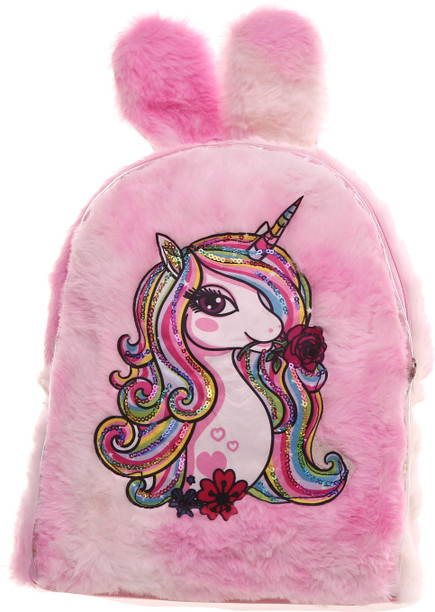 furry pink bunny backpack