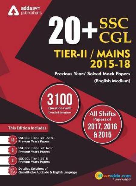 20+ SSC CGL Tier II 2015-18 Previous Year's Paper Book (English Printed Medium)