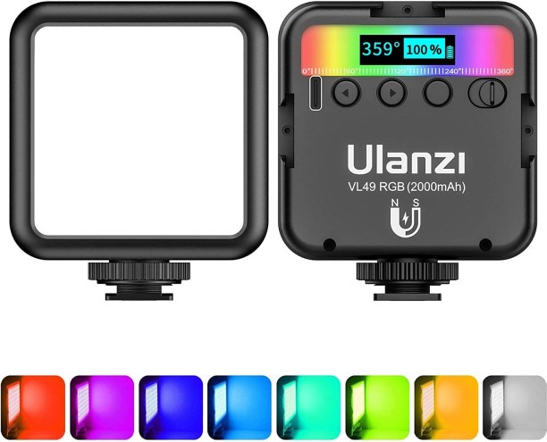 Full Color RGB Light for Professional DSLR Cameras LCD Display Adjustable Color Long Battery Life Lume Cube RGB Panel GO Camera Light for Photography and Video 