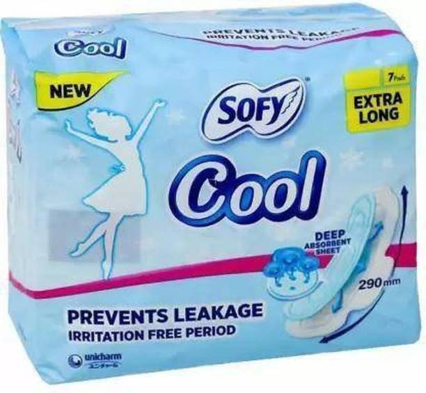 SOFY Cool Pads Extra Long, 7 Count Sanitary Pad