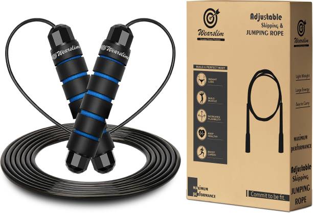 Wearslim Skipping Rope with Ball Bearings Rapid Speed Jump Rope Cable and Foam Handles Ball Bearing Skipping Rope