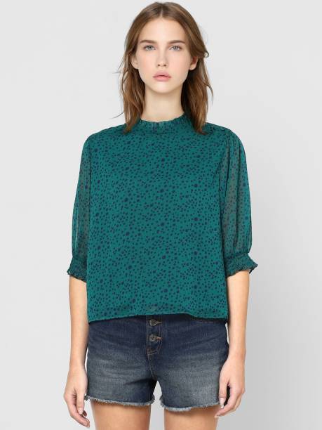 ONLY Casual Printed Women Green Top