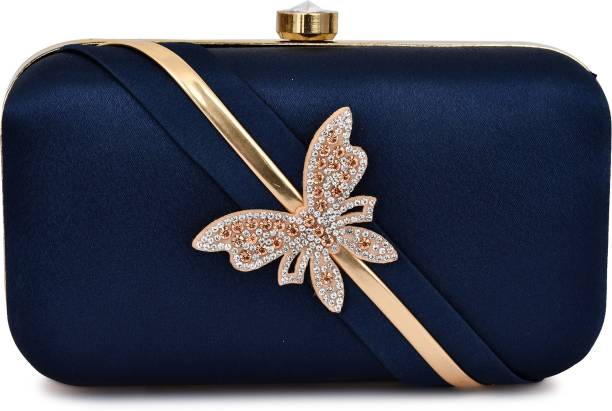 Party, Casual Blue  Clutch  - Regular Size Price in India