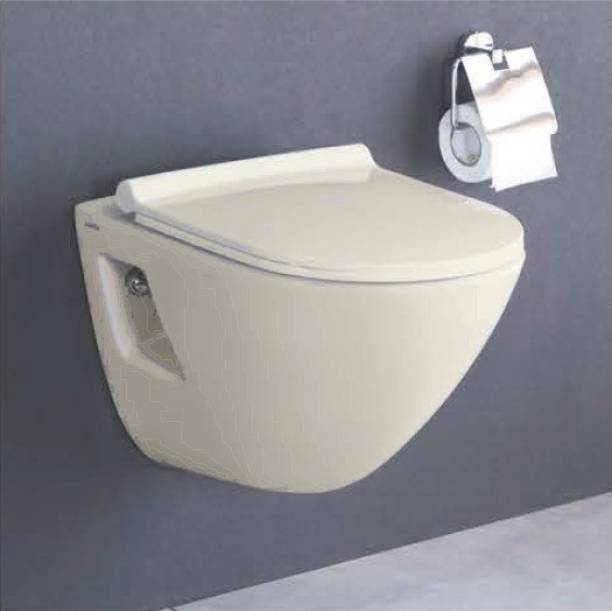 SONARA CARFIFF IVORY (19''X14''X14'') ONE PIECE WALL MOUNTED WESTERN TOILET COMMODE Western Commode