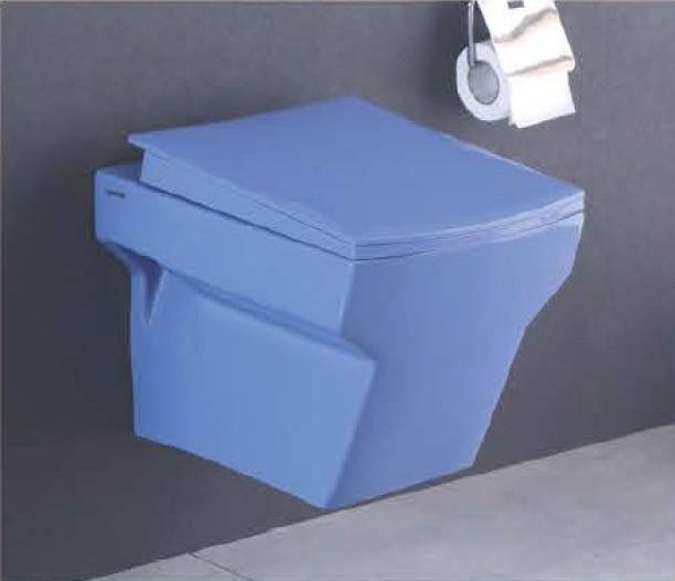 SONARA AODI ALPINE BLUE Design (Dimension - 18''X14''X13'') ONE Piece Wall Mounted Western Toilet Commode… Western Commode