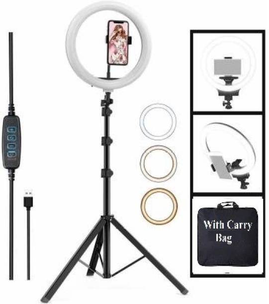 NJENT New 10 Inches Big LED Ring Light with 7 feet Stand for Camera Smartphone.YouTube Video Shoot/Makeup Shoot/Studio Shoots/Instagram Video Shoot. Ring Flash