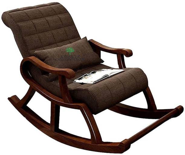 Smarts collection Rocking Chair Ergonomic Back Style with Cushion Comfort Engineered Wood 1 Seater Rocking Chairs