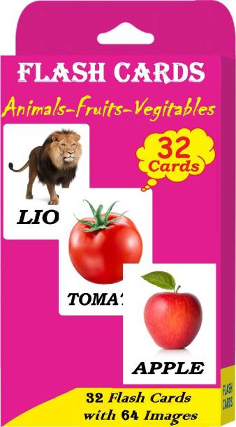 SA Flash Cards for Kids, 32 Cards & 64 Images, Early Learning Flash Activity Cards