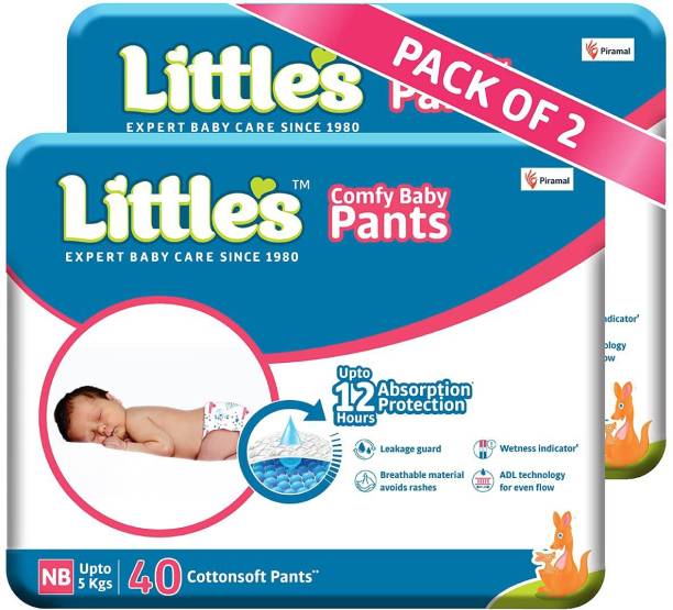 Little's Comfy Baby Pants Diapers with Wetness Indicator and 12 hours Absorption | - New Born