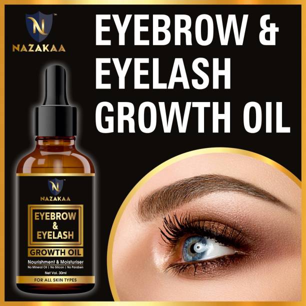 NAZAKAA Premium Eyebrow & Eyelash Growth Oil-Enriched With Natural Ingredients For Long & Thick Eyebrows & Eyelashes- 30 ml