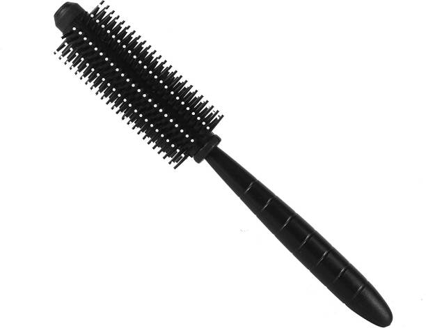 crecklo Paddle Hair Brush with Soft Nylon Bristle Stylish Professional Black Combo Comb