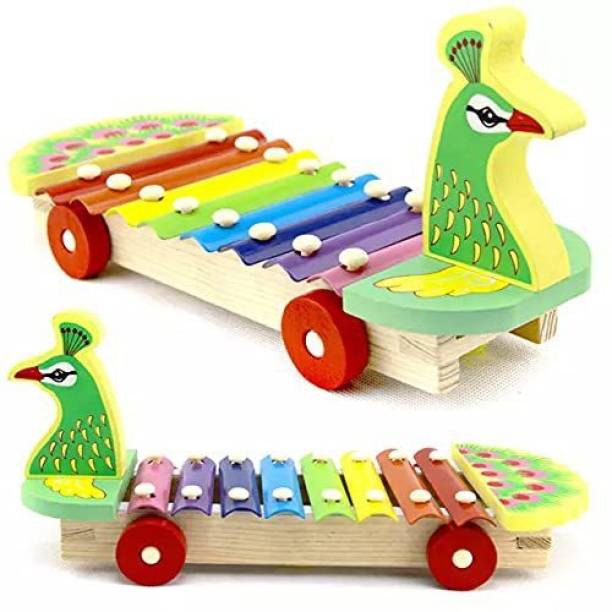 TOYHILLS Xylophone Musical Toys for Kids 3+ Years, Wooden Musical Instrument Xylophone with 8 Note, 1 Xylophone, 2 Sticks