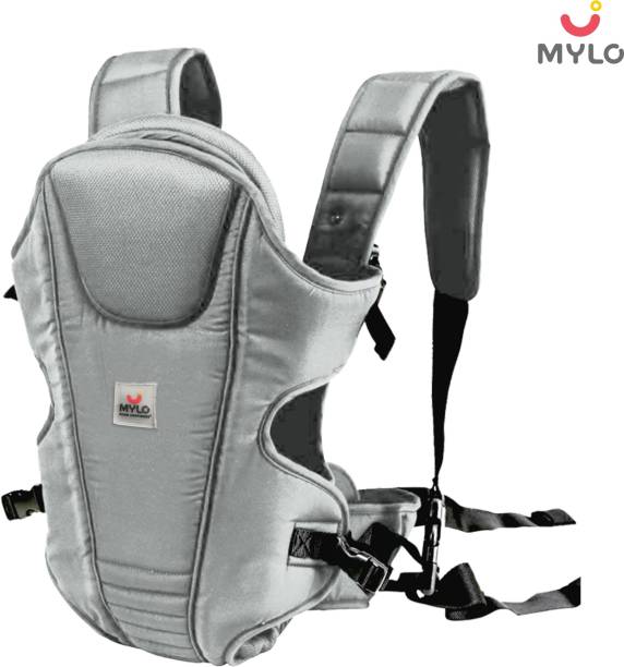 MYLO Smart 3 in 1 baby carrier with 3 carry positions, for 6 months to 24 months baby, can hold baby- weight up to 15 Kgs, comes with Comfortable Head Support & Adjustable Buckle Straps Baby Carrier (Grey, Front carry facing out) Baby Carrier (Grey, Front carry facing out) Baby Carrier