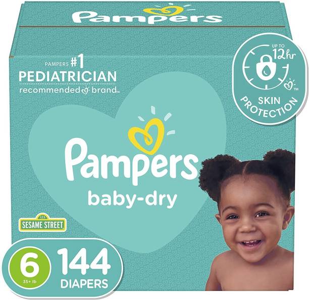 Pampers Diapers Size 6, 144 Count - Baby Dry Disposable...