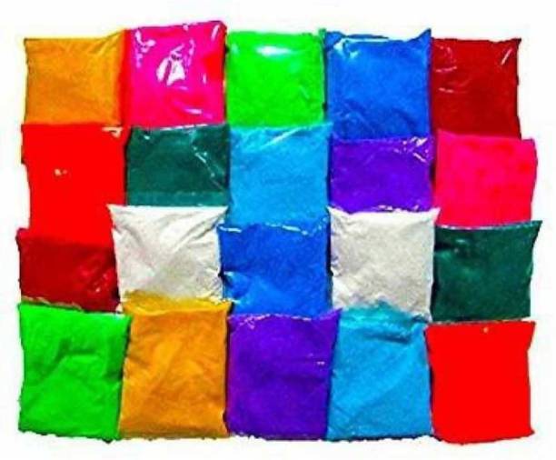 shooph bazaar .Mix Rangoli Powder 100each × 10 Different Colors 1kg Used for Decorating Houses and Temples on All Occasions. (Pack Holi Color Powder Pack of 10