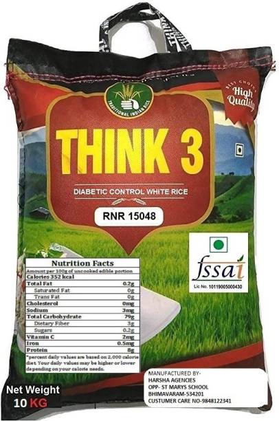 THINK3 RNR 15048 LOW CARBS LOW GI RICE Sona Masoori Rice (Small Grain, Raw)