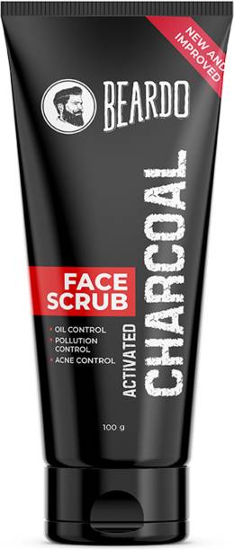 BEARDO Activated Charcoal Anti-Pollution Face Scrub for Deep Pore Cleaning 100 g Scrub