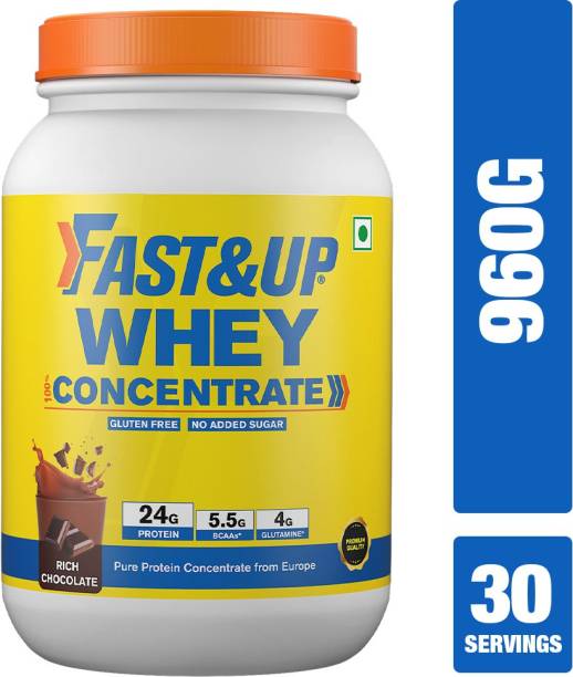 FAST&UP Whey Concentrate, 24g Protein, 5.5g BCAA & 4g Glutamine & Digestive Enzymes Whey Protein