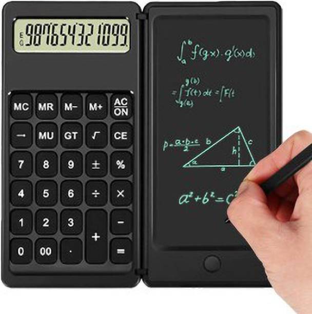 FAINLIST OM45 Roll over image to zoom in FAINLIST Calculator,12-Digit Desk Calculators with Writing Tablet,Mute Portable and Fordable Desktop Calculator,Multi-Function Basic Calculator for Office Meeting and Study (Black) Scientific  Calculator