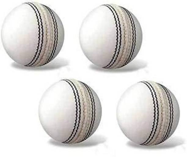 Jasmeen sports Sports Leather Cricket Ball, White, Medium - Pack of 4 by Jasmeen Sports Standard Bail