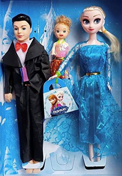 Just97 Princess Elsa and Prince Hans with Baby | Frozen Sisters Family| Lovely Fairy Doll Set
