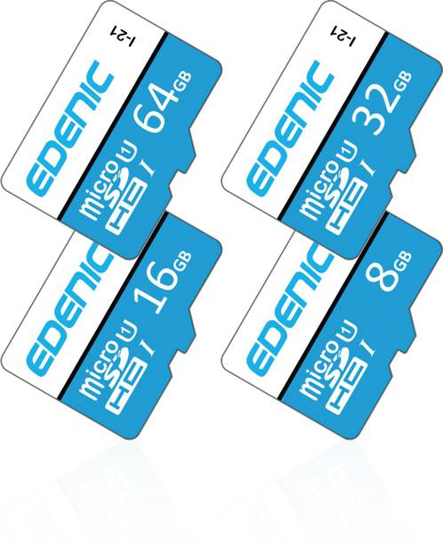 EDENIC 8_16_32_64GB MMC Card 120 GB MicroSD Card Class 10 80 MB/s Memory Card