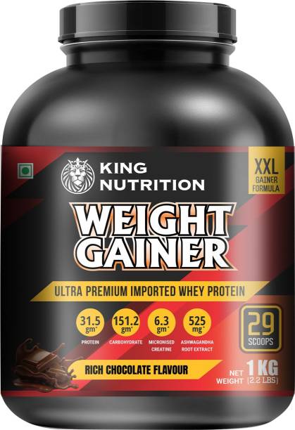 AXIR LIFE SCIENCE KING NUTRITION WEIGHT GAINER WITH ENZYME AND ASHWAGANDHA EXTRACT | 15.75G PROTEIN Weight Gainers/Mass Gainers