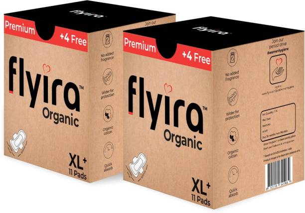 Flyira Organic XXL | Premium Sanitary Pads | Pack Of 2 | 22 Sanitary Pad