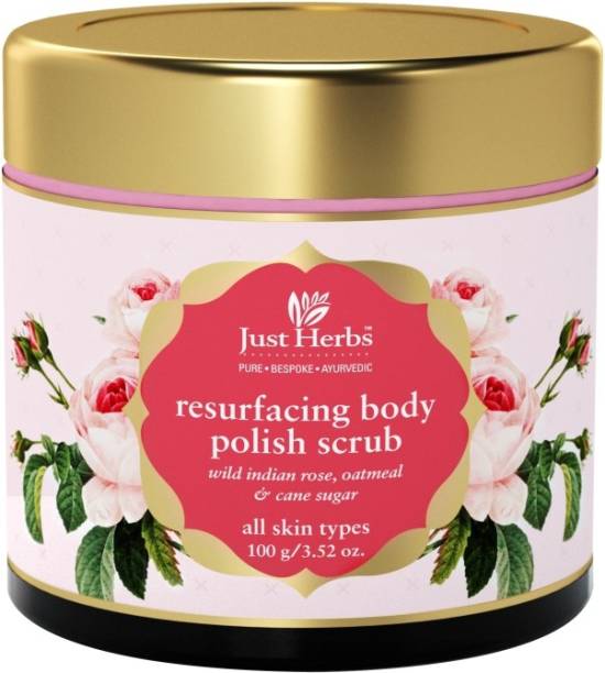 Just Herbs Rose Resurfacing Body Polishing Scrub For Skin Brightening & De-Tan Scrub