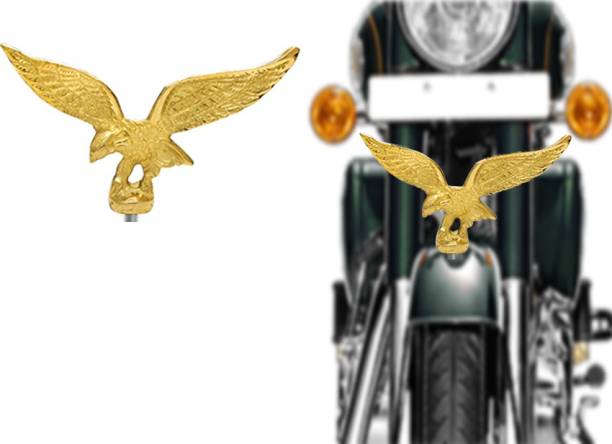 AHLMOTOR Brass Front Mudguard Flying Eagle for Royal Enfield Claasic, Electra, Standard Bike Number Plate