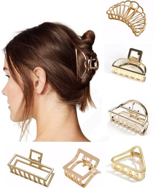 Details about   Party Bun Maker Hairpins Metal Claw Clips Hair Jaw Clip Geometric Crab Barrette