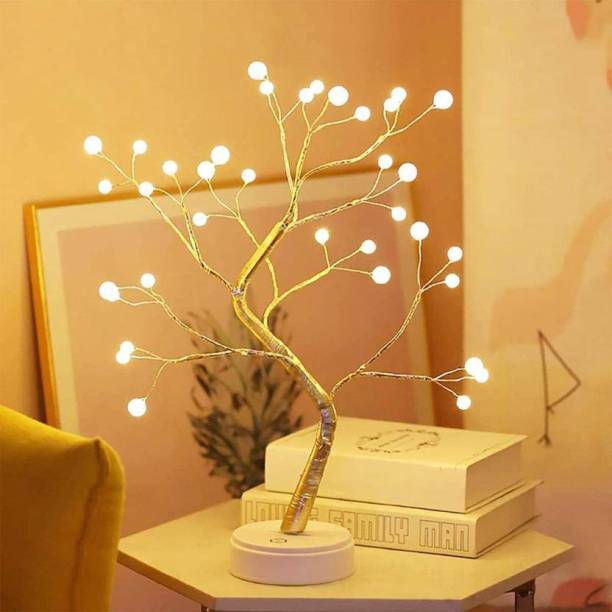 mobicell 20 inch Bonsai Lighted Tree with 36 Pearls LED, Decorations Table Tree Lamp Lights, Battery/USB Operated, DIY Artificial Tree for Wedding Party Gifts Indoor Outdoor Decor (Warm White) Table Lamp (29 cm, Yellow) Table Lamp