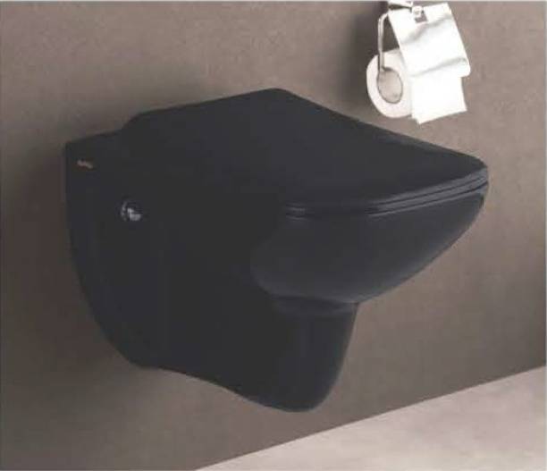 SONARA Jade WBLACK (Dimension - 20''X14''X14'') ONE Piece Wall Mounted Western Toilet Commode Western Commode
