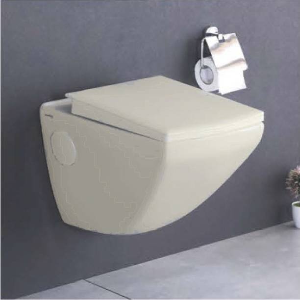 SONARA Aura IVORY (Dimension - 21''X14''X15'') ONE Piece Wall Mounted Western Toilet Commode Western Commode
