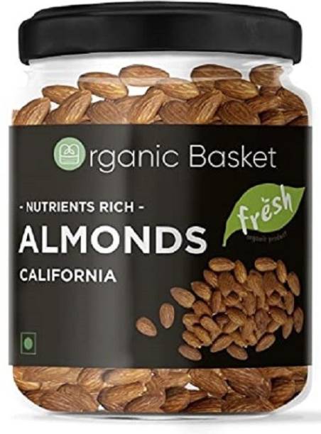 Organic Basket California Almonds (American Badam) (Pack of 250GM) (Jar Pack) Almonds
