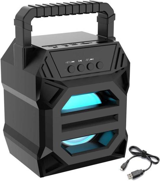 HighBoy NEW ARRIVAL WS-02 Flashing DJ lightsMultimedia Dynamic Sound Effect Super Bass Portable Wireless Sub woofer Sound Box system Mini Home Theatre AUX supported Carry Handle Speaker FM Radio USB, Micro SD Card Reader 10 W Bluetooth Home Theatre