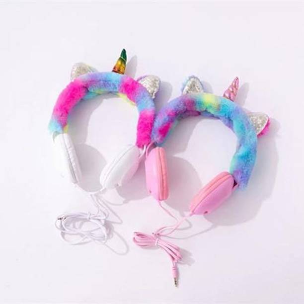 Top Headset Kids cheap price 5stars Flipkart in India 19 Techobucks Unicorn Fur Over Ear Wired Headphones 3.5mm Jack & Wired Headset Wired Headset